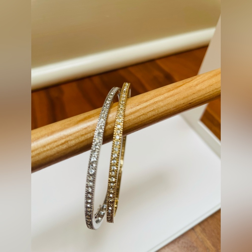 Gold and Silver CZ Bangles